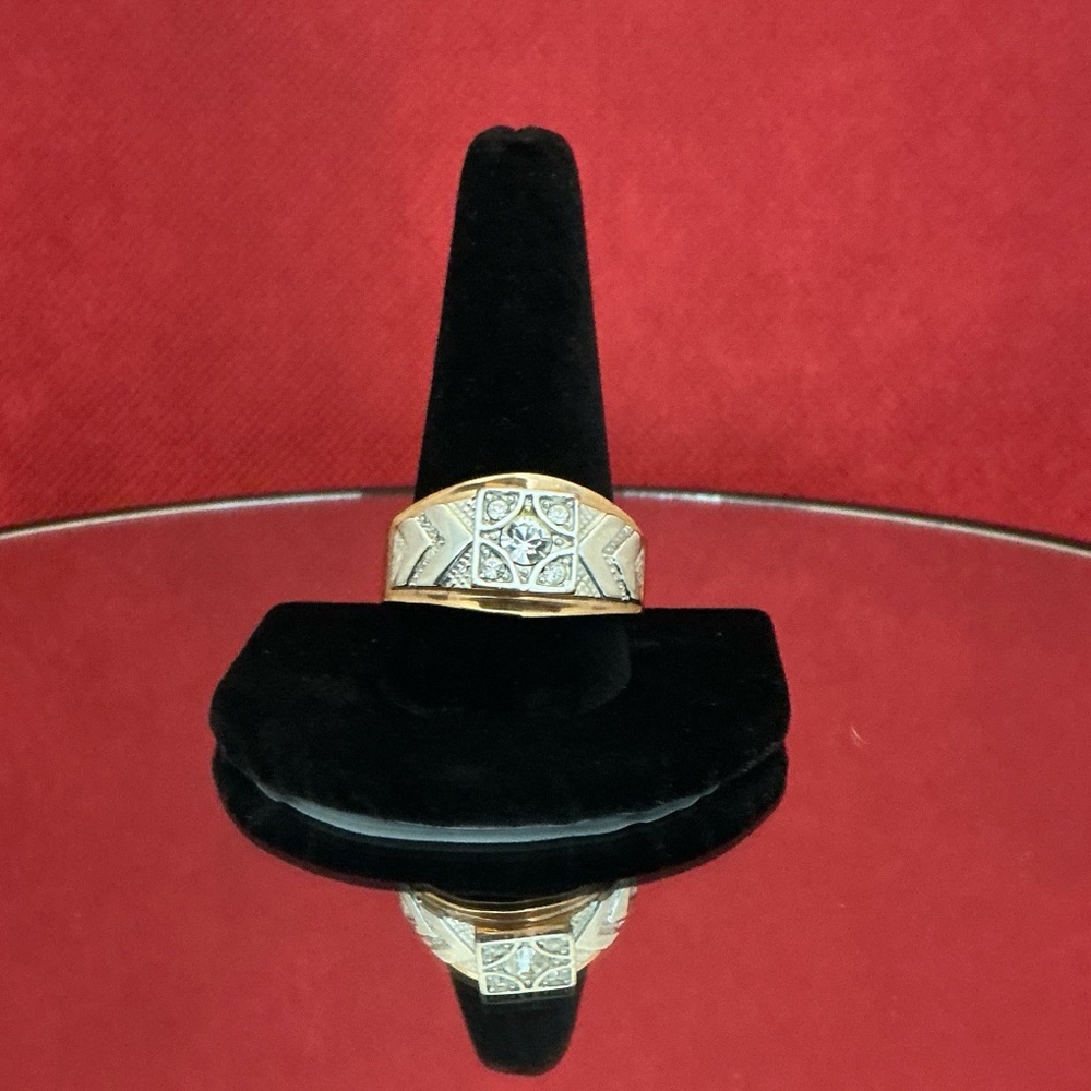 Gold And Silver Geometric Ring - image 2